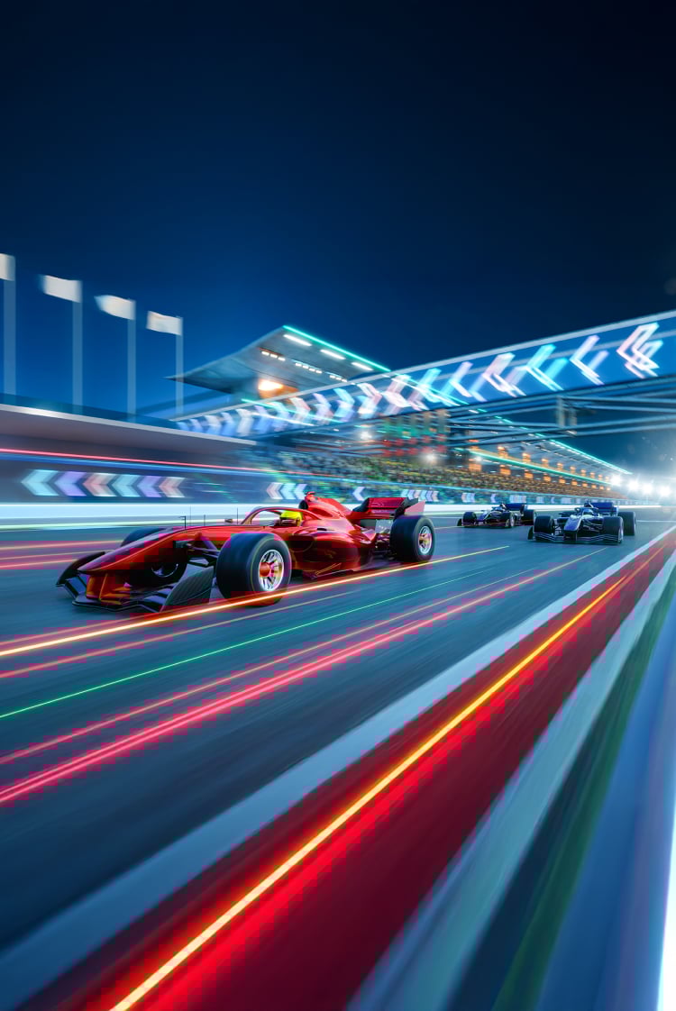 מכוניות מרוץ בלילה | jamesteohart, Shutterstock
