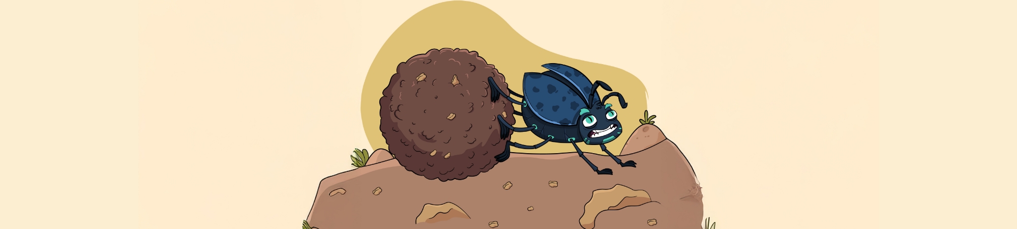 חיפושית זבל דוחפת כדור זבל | יוסי לגזיאל