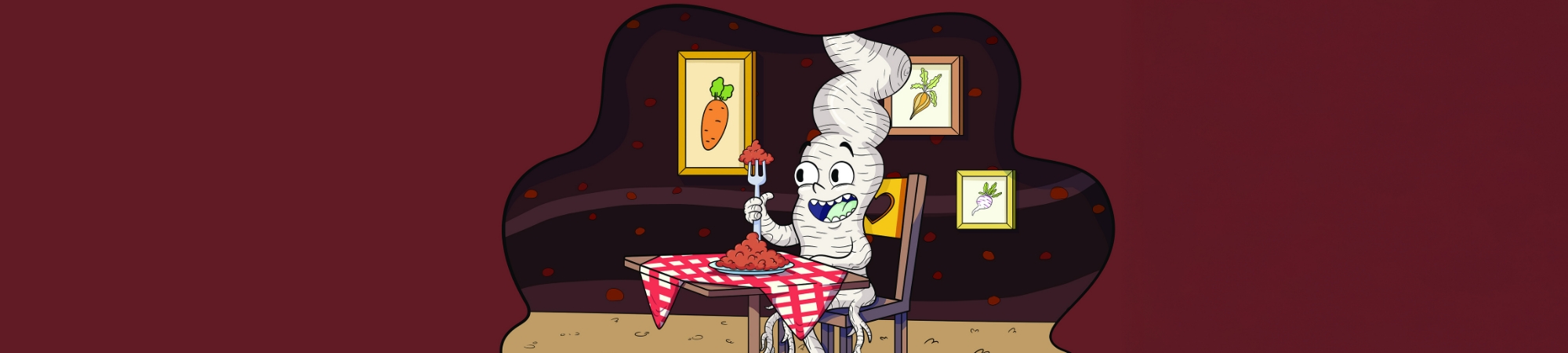 איור של גזע עץ אוכל אדמה | יוסי לגזיאל