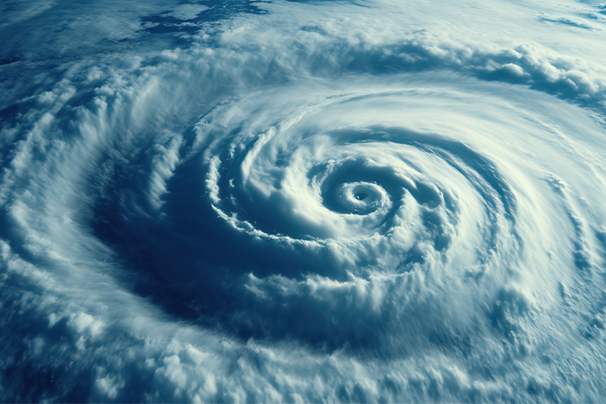 כוח קוריוליס גורם לכל הסופות בחצי הכדור הצפוני להסתובב נגד כיוון השעון. בחצי הכדור הדרומי קורה אותו דבר בדיוק, אך בכיוון ההפוך. סופת הוריקן במבט מלמעלה | Shutterstock, Yabresse