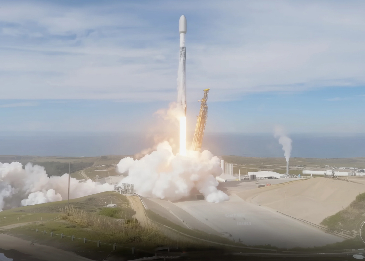 28 לוויינים נוספים של רשת סטארלינק שוגרו למסלול סביב כדור הארץ. שיגור טיל פלקון 9 עם הלוויינים | מקור: SpaceX