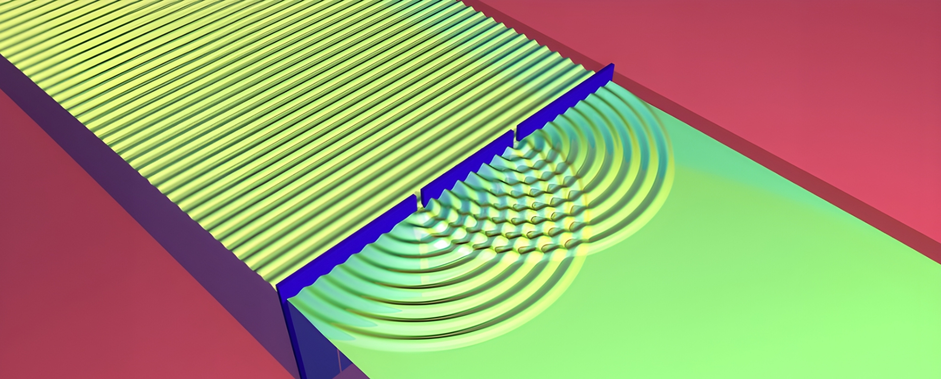 יסוי שני הסדקים מציג התאבכות של גלים | Russell Kightley / Science Photo Library