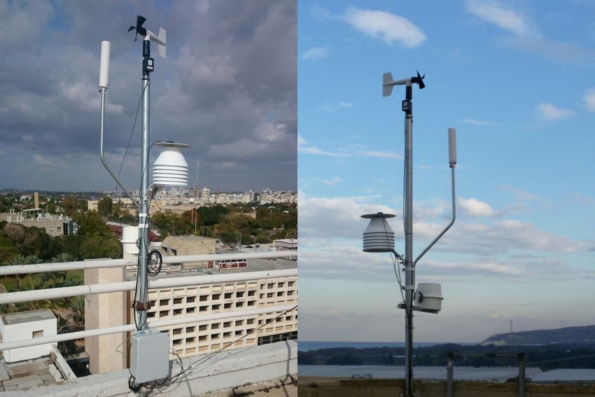 חלק מרשת עולמית לזיהוי ברקים. אנטנות ממערכת ENTLN באכזיב (מימין) ובאוניברסיטת תל אביב | צילומים באדיבות פרופ' קולין פרייס, אוניברסיטת תל-אביב