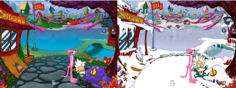 מתג שמחליף בבת אחת את העונות: "חייג-לך-יום" | צילום מסך מ"הפנתר הוורוד: משימה בינלאומית" (1996), יוטיוב