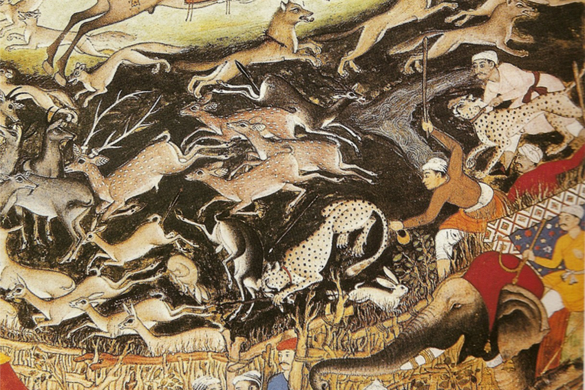 אנשי אצולה נהגו להשתמש בברדלסים בציד של בעלי חיים אחרים. ציור שמראה את הקיסר המוגולי של הודו במאה ה-17, צד בעזרת ברדלסים מאולפים | ויקימדיה, Shyamal