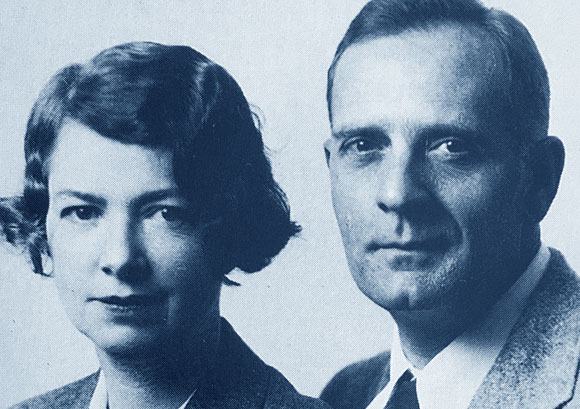 אחד הזוגות החזקים והמפורסמים. אדווין האבל ורעייתו גרייס (ברק) | צילום: San Marino Tribune