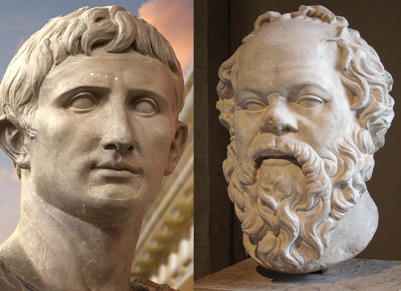 סוקרטס היווני והמזוקן (מימין), לצד יוליוס קיסר הרומאי, חלק הסנטר | Shutterstock, Fernando Cortes, Wikipedia, Sting