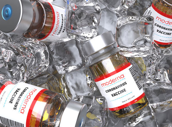 החיסון של מודרנה בקרח | צילום: Giovanni Cancemi, Shutterstock