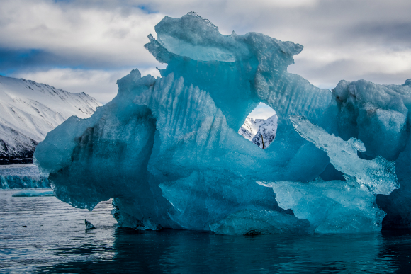 כיסוי הקרח באזור הקוטב הצפוני הצטמצם ביותר מחצי בשנים האחרונות. קרחון צף סמוך לקוטב | צילום: Shutterstock