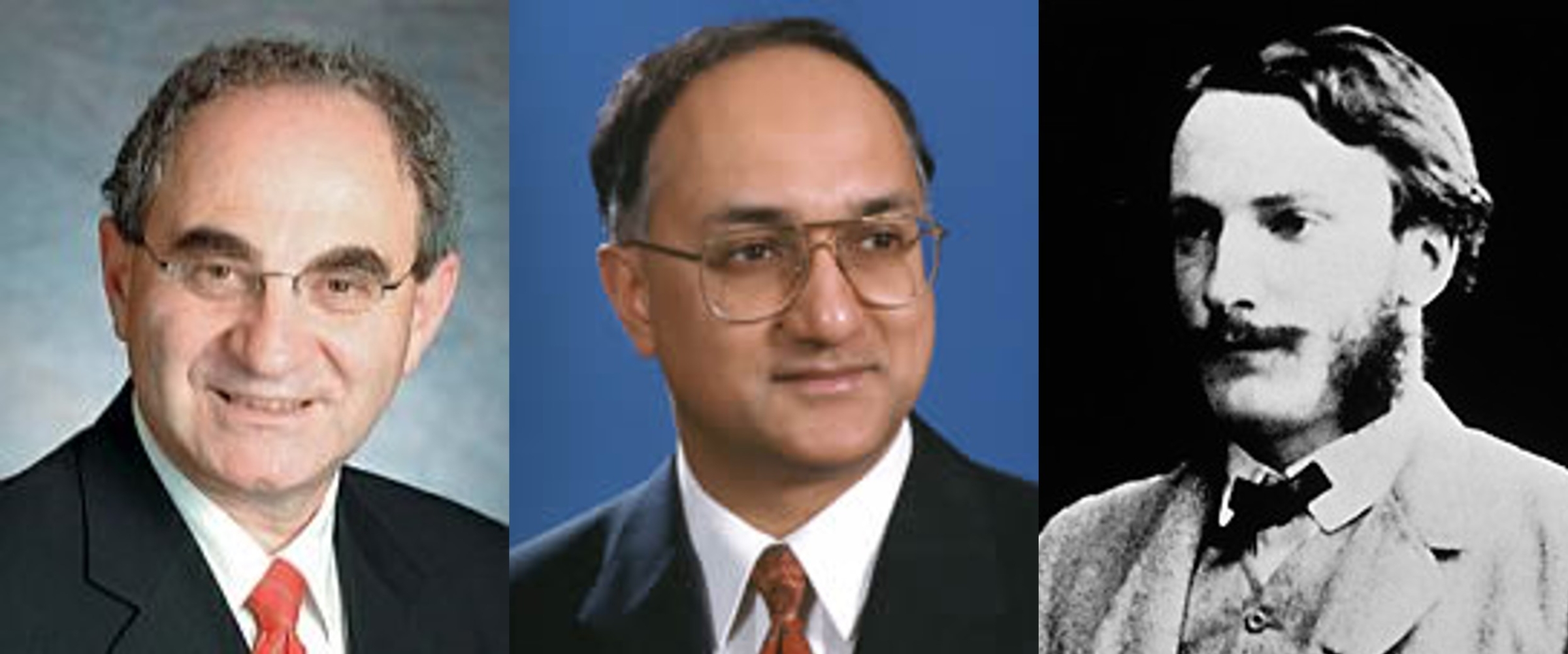 100 שנים של בדידות. הלורד ריילי (מימין), שפרסם את המחקרים הראשונים בגבישים כאלה ב-1888, סג'יב ג'ון (במרכז) ואלי יבלונוביץ' | צילומים: SCIENCE PHOTO LIBRARY, University of Toronto, UCLA