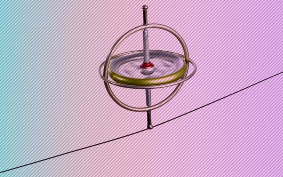 גוף מסתובב השומר על מהירות הסיבוב ועל הכיוון. ג'יירוסקופ על חוט | מקור: Science Photo Library