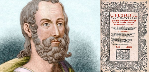 פליניוס וצילום מספרו "תולדות הטבע"