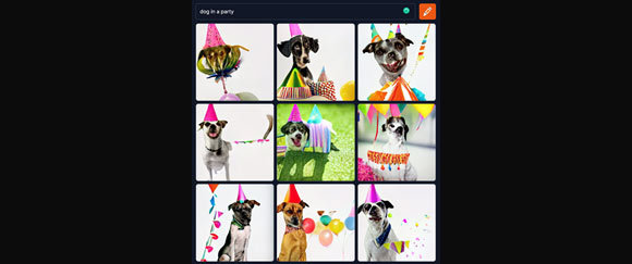 כך נראה כלב במסיבה לפי המחולל של Craiyon