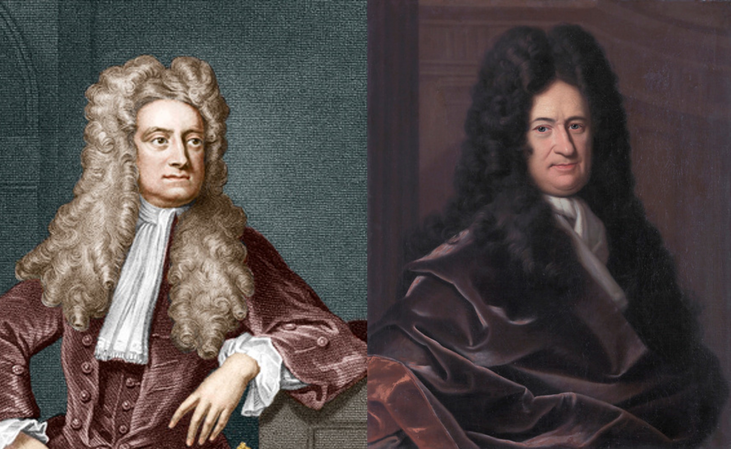 דיוקנאות של ניוטון (משמאל) ולייבניץ | מקור: SHEILA TERRY, PHOTOSTOCK-ISRAEL / SCIENCE PHOTO LIBRARY