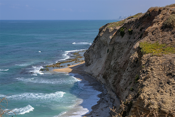 מצוק הכורכר בחוף הים התיכון בגן הלאומי אפולוניה, סמוך להרצליה | צילום:  MoLarjung, Shutterstock