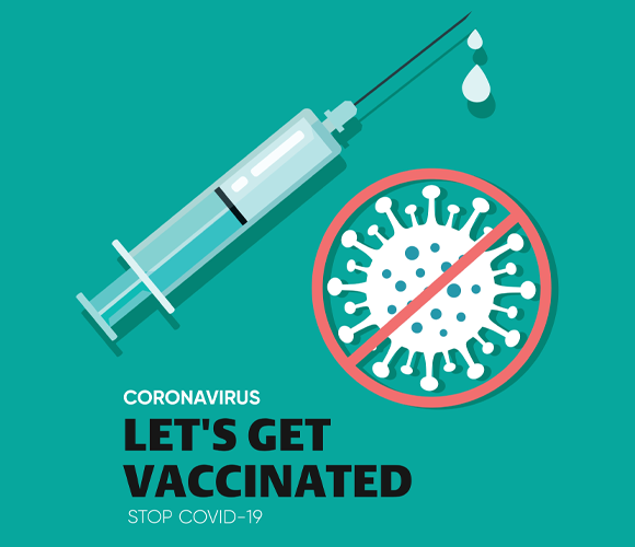 صورة محقن على ملصقٍ كتب عليه عبارة "هيا بنا نأخذ اللّقاح"| Shutterstock, Toor Kan