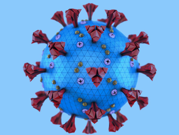  נקרא על שם חלבונים שמעניקים לו מראה של כתר. אילוסטרציה של נגיף הקורונה | KTSDesign, SPL