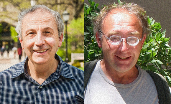 המתמטיקה שסוללת את הדרך להבנה פיזיקלית של היקום. בילינסון (מימין) ודרינפלד | צילומים: אוניברסיטת שיקגו, Jean Lachat